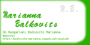 marianna balkovits business card